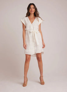 Bella Dahl Belted Cap Sleeve Dress-White