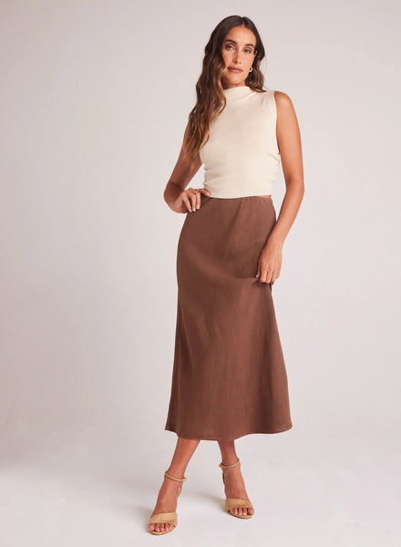 Bella Dahl Bias Midi Skirt- Botanical Brown