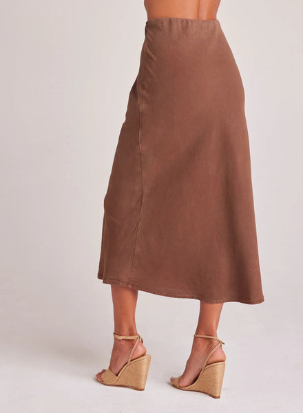 Bella Dahl Bias Midi Skirt- Botanical Brown