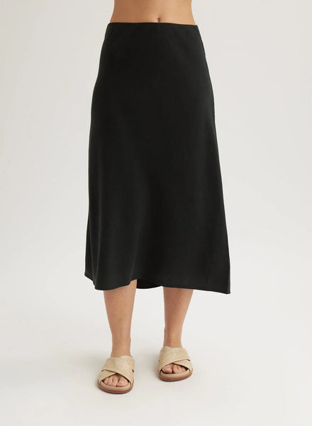 Bella Dahl Bias Midi Skirt- Vint Black