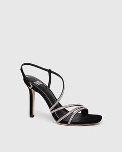 Paige Savannah Sandal- Black/Rhinestones