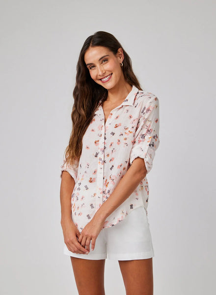 Bella Dahl Capri Button Down- Hana Floral Print
