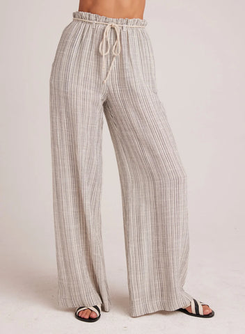 Bella Dahl Drawcord Wide Leg Pant- Slub Stripe