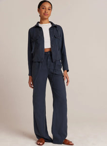 Bella Dahl Greta Pleated Wide Leg Trouser- Navy