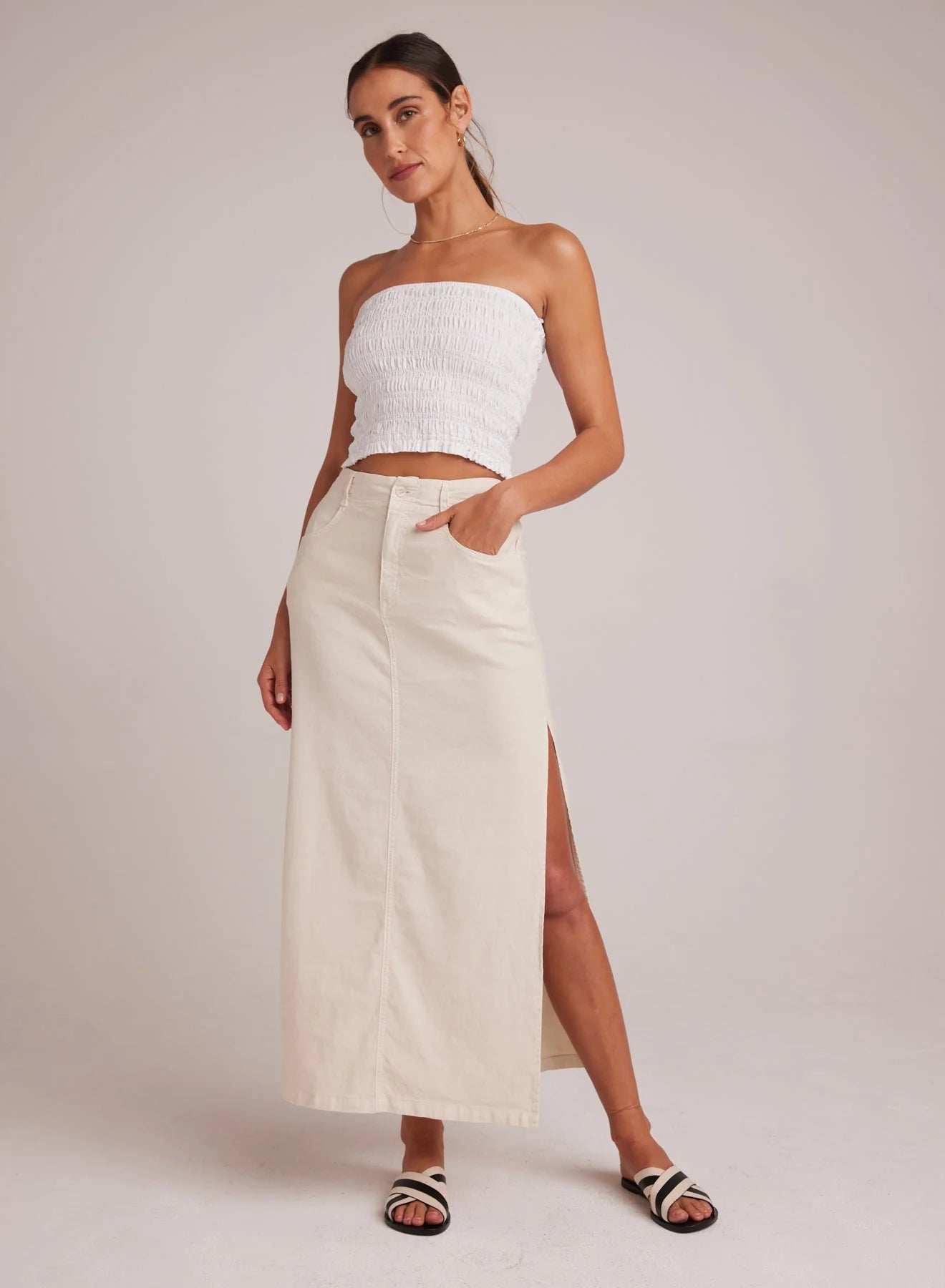 Bella Dahl Indigo Side Slit Skirt-Samba Sand