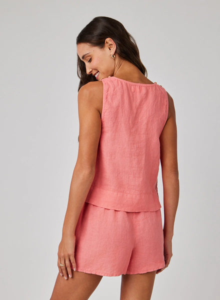 Bella Dahl Scoop Neck Tank- Camellia Coral
