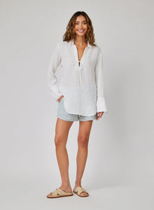 Bella Dahl Tie Neck Tunic- White