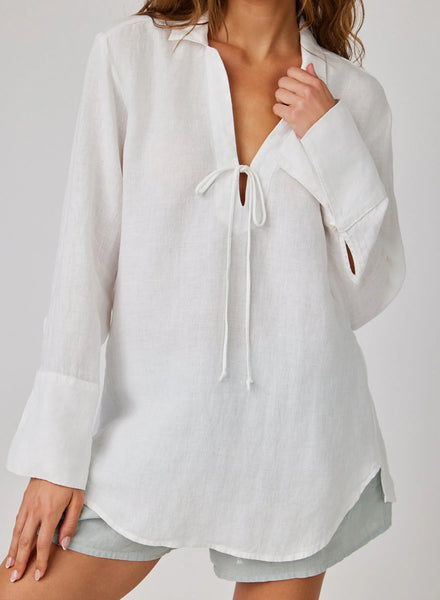 Bella Dahl Tie Neck Tunic- White