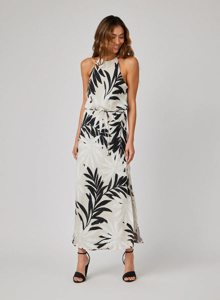 Bella Dahl Maxi Halter Dress- Maui Palm Print