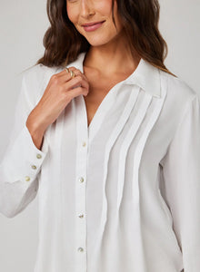 Bella Dahl Pintuck Button Down- White