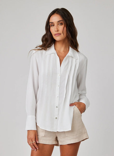 Bella Dahl Pintuck Button Down- White