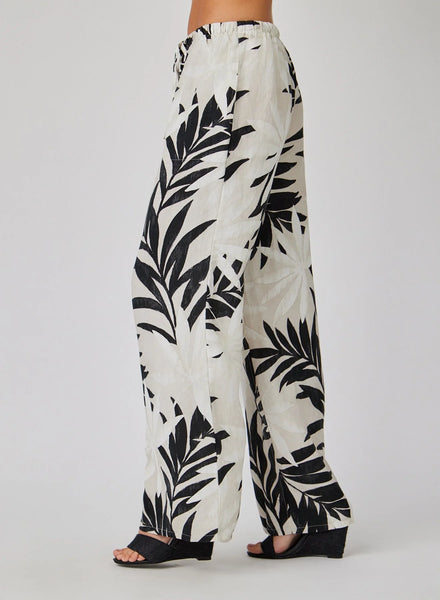 Bella Dahl Wide Leg Drawstring Pant- Maui Palm Print